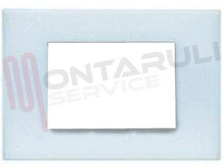 Immagine di PLACCA 3 POSTI PLASTICA BLU OPALINO SERIE LIGHT