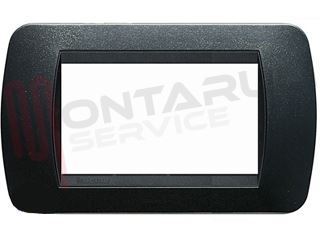 Immagine di PLACCA 4 POSTI PLASTICA NERO METALLIZZATO SERIE LIVING