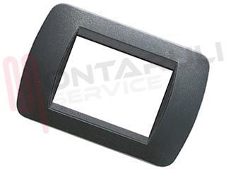 Immagine di PLACCA RETTANGOLARE 3 POSTI NERA METALLIZZATA SERIE LIVING