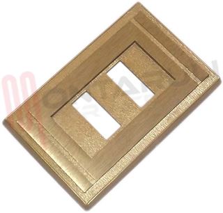 Immagine di PLACCA 2 POSTI ALLUMINIO ORO VINTAGE