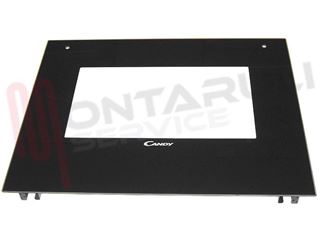 Immagine di VETRO FORNO CON FORI  MANIGLIA ALT.468X590MM. NERO