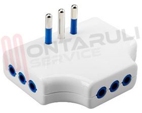 Visualizza i dettagli per ADATTATORE MULTIPLO PIATTO 2P+T 10A BIANCO 3 USCITE Immagine di ADATTATORE MULTIPLO PIATTO 2P+T 10A BIANCO 3 USCITE