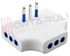Immagine di ADATTATORE MULTIPLO PIATTO 2P+T 10A BIANCO 3 USCITE