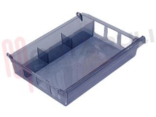 Immagine di CASSETTO CARNE TRASPARENTE BLU 395X340X75/62MM.