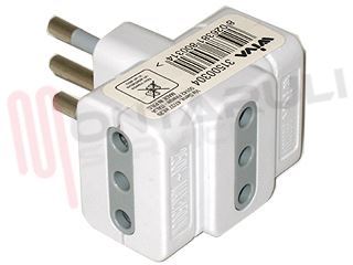 Immagine di ADATTATORE TRIPLO 10A 2P+T BIANCO