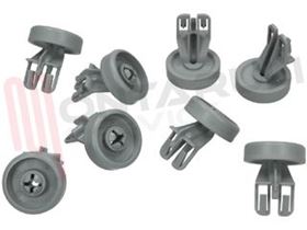 Visualizza i dettagli per RUOTA CESTO INFERIORE KIT 8 PZ. Immagine di RUOTA CESTO INFERIORE KIT 8 PZ.