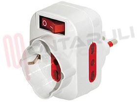 Visualizza i dettagli per ADATTATORE SCHUKO-BIPASSO CON SPINA 16A ROTANTE Immagine di ADATTATORE SCHUKO-BIPASSO CON SPINA 16A ROTANTE