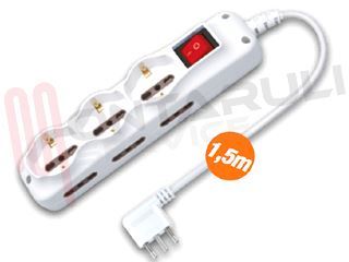Immagine di PRESA MULTIPLA 3PR. SCHUKO+6PRESE BIVALENTI C/INTERRUTOR 16A