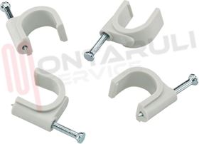 Visualizza i dettagli per KIT GRAFFETTA CON CHIODO FISSATUBO D.32 GRIGIO Immagine di KIT GRAFFETTA CON CHIODO FISSATUBO D.32 GRIGIO