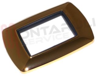 Immagine di PLACCA RETTANGOLARE 3 FORI ORO SERIE LIFE