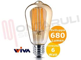 Visualizza i dettagli per LAMPADA FUME' LED E27 6W 230V 2000°K RESA/53 ANTIQUE Immagine di LAMPADA FUME' LED E27 6W 230V 2000°K RESA/53 ANTIQUE