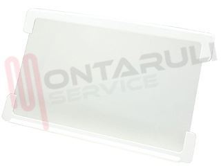 Immagine di RIPIANO IN VETRO CON BORDI IN PLASTICA BIANCO 485X310MM.