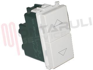 Immagine di DOPPIO PULSANTE INTERBLOCCATO NO+NO 10A BIANCO SERIE PLANA