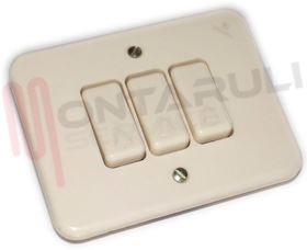 Visualizza i dettagli per TRIPLO PULSANTE INCASSO C/PLACCA BIANCA TICINO Immagine di TRIPLO PULSANTE INCASSO C/PLACCA BIANCA TICINO