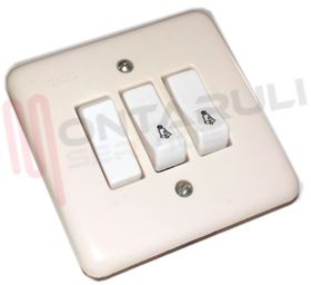 Visualizza i dettagli per DOPPIO PULSANTE E DEVIATORE INCASSO C/PLACCA BIANCA Immagine di DOPPIO PULSANTE E DEVIATORE INCASSO C/PLACCA BIANCA