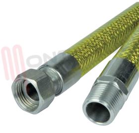 Visualizza i dettagli per TUBO GAS FLESSIBILE L=1500 1/2" M 1/2" F GIALLO Immagine di TUBO GAS FLESSIBILE L=1500 1/2" M 1/2" F GIALLO
