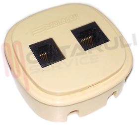 Visualizza i dettagli per PRESA TELEFONICA DOPPIA PLUG 6/4+8/8 PARETE-INCASSO Immagine di PRESA TELEFONICA DOPPIA PLUG 6/4+8/8 PARETE-INCASSO