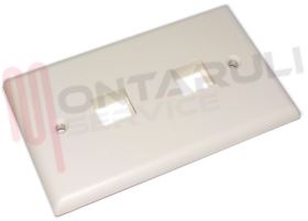 Visualizza i dettagli per PLACCA 2 POSTI PER PRESE RJ45 CAT5 Immagine di PLACCA 2 POSTI PER PRESE RJ45 CAT5