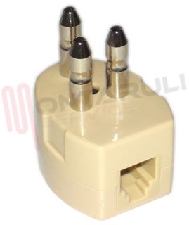 Immagine di SPINA TELEFONICA TRIPOLARE CON PLUG 6/4