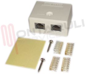 Visualizza i dettagli per DOPPIA PRESA MODULARE RJ45 CAT5 DA PARETE Immagine di DOPPIA PRESA MODULARE RJ45 CAT5 DA PARETE