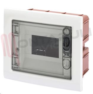Immagine di CENTRALINO INCASSO ARREDO 6 MODULI FUME'-BIANCO