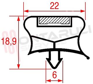 Immagine di GUARNIZIONE MAGNETICA GRIGIA BARRA L=2MT. SEZ.1016