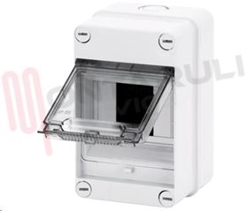 Visualizza i dettagli per CENTRALINO PARETE IP55 4 MODULI SPORTELLINO TRASPARENTE Immagine di CENTRALINO PARETE IP55 4 MODULI SPORTELLINO TRASPARENTE