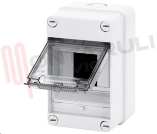 Immagine di CENTRALINO PARETE IP55 4 MODULI SPORTELLINO TRASPARENTE