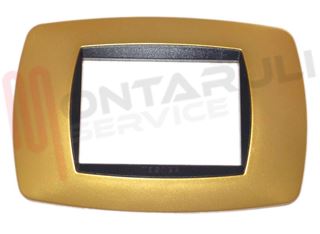 Immagine di PLACCA RETTANGOLARE 3 POSTI GIALLO PERLA SERIE MODO