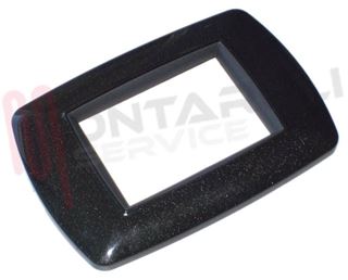 Immagine di PLACCA RETTANGOLARE 3 FORI NERA GLITTER SERIE LIFE