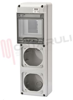 Immagine di CENTRALINO PARETE IP55 4 MODULI 2 CALOTTE