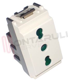 Immagine di PRESA BIVALENTE 2P+T 16A P17/11 BIANCO AVORIO SERIE IDEA