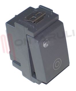 Immagine di PULSANTE UNIPOLARE 10A LUMINOSO GENERICO GRIGIO SERIE IDEA