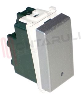 Immagine di DEVIATORE UNIPOLARE 10A ILLUMINABILE SILVER SERIE PLANA