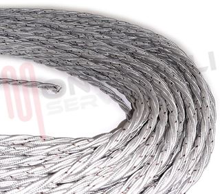 Immagine di TRECCIA SETA 3X0,50MMQ ARGENTO DOPPIO ISOLAMENTO