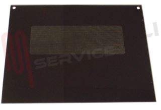 Immagine di VETRO FORNO ALT.410X522 MARRONE INDESIT ESTERNO C/FORI
