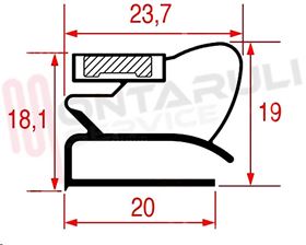 Visualizza i dettagli per GUARNIZIONE MAGNETICA MEZZO BORDO L=2000MM. SEZ.2005 Immagine di GUARNIZIONE MAGNETICA MEZZO BORDO L=2000MM. SEZ.2005