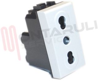 Immagine di PRESA 2P+T 10/16A 250V BIPASSO BIANCA SERIE LIGHT