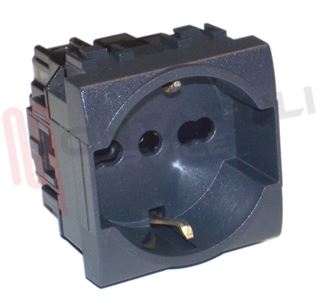Immagine di PRESA 2P+T SCHUKO 10/16A 250V NERA SERIE INTERNATIONAL