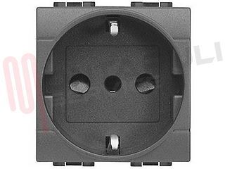 Immagine di PRESA 2P+T SCHUKO 16A NERA TIPO P30 SERIE LIGHT