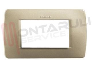 Immagine di PLACCA 4 POSTI PLASTICA GIALLO METALLIZZATO SERIE LUNA