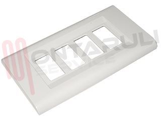 Immagine di PLACCA IN ABS SERIE "CLICK" 4 FORI BIANCO