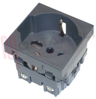 Immagine di PRESA SCHUKO BIPASSO 2P+T 10/16A SCURA SERIE VELA