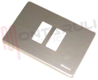 Immagine di PLACCA 2 POSTI CENTRALI INOX SERIE MAGIC
