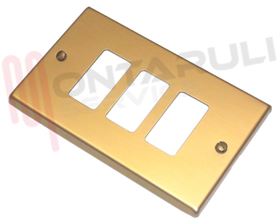 Visualizza i dettagli per PLACCA RETTANGOLARE 3 TASTI BRONZO Immagine di PLACCA RETTANGOLARE 3 TASTI BRONZO
