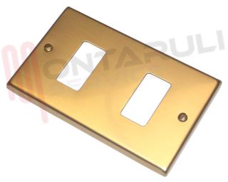 Immagine di PLACCA RETTANGOLARE 2 TASTI BRONZO