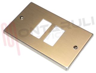 Immagine di PLACCA RETTANGOLARE 2 TASTI ALLUMINIO SERIE OXIDAL