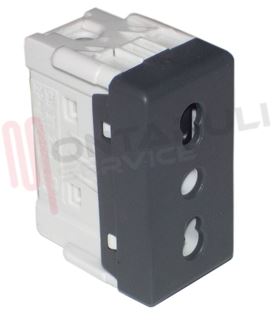 Immagine di PRESA BIVALENTE 16A 2P+T NERA SERIE SYSTEM