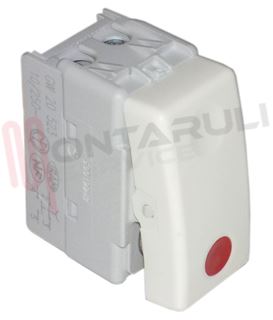 Immagine di PULSANTE UNIPOLARE ARRESTO NC+NA BIANCO SERIE SYSTEM