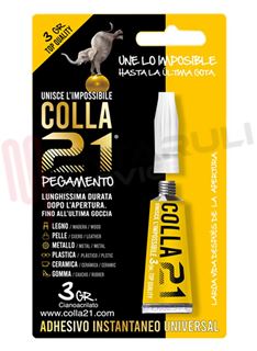 Immagine di COLLA 21 3GR. CIANOACRILATO DI ETILE LIQUIDA PROFESSIONALE